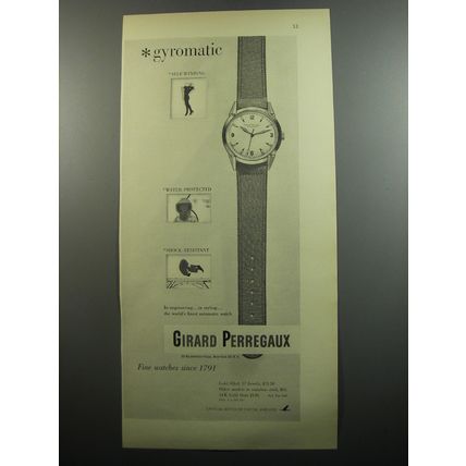 1952 Girard Perregaux Gyromatic Watch Advertisement
