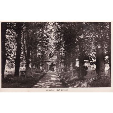 Holt Church Tree Lined Entrance Walk Norfolk RPC Old Postcard