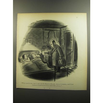1952 Cartoon by Whitney Darrow, Jr. - I represent Burglar Alarm Company