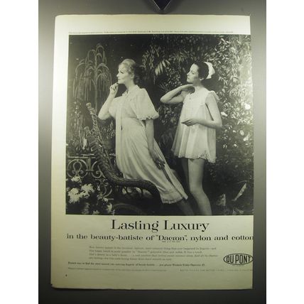 1957 Du Pont Dacron Lingerie Ad - Lasting Luxury
