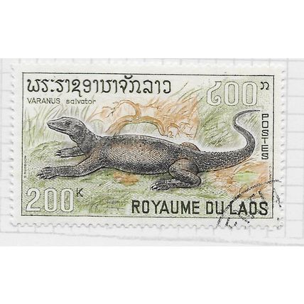 LAOS 1967 MONITOR WATER LIZARD REPTILE 200K USED