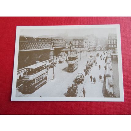 Trams, Jamaica Bridge, Glasgow looking North, Scotland Repro Postcard