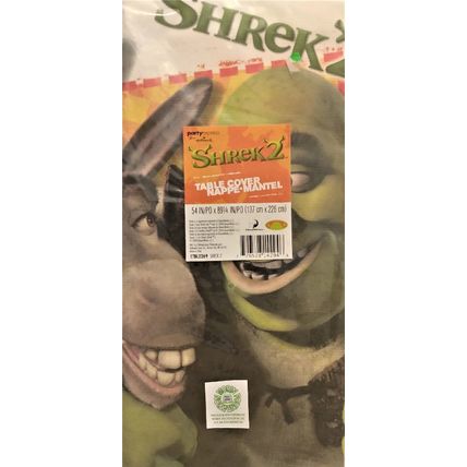 HALLMARK SHREK 2 COLOR ILLUSTRATED TABLE COVER 54 x 84.25 DONKEY PUSS IN BOOTS