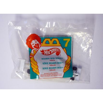 Hot Wheels Roarin Rod Series #7 McDonald's White Die-Cast Car 1995