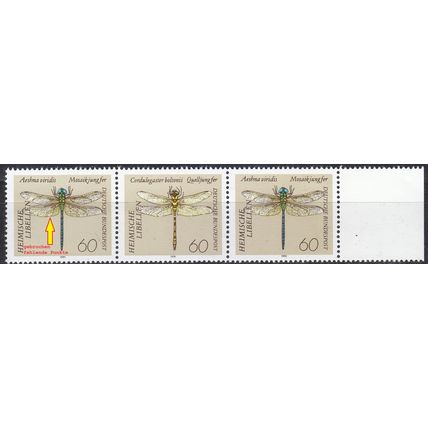 GERMANY BUND [1991] MiNr 1549 F14 3er ( **/mnh ) [01] Tiere Plattenfehler