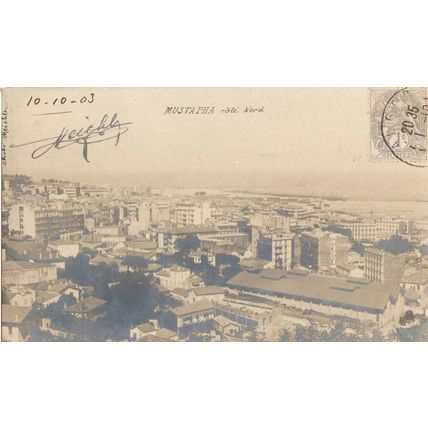 Mustapha Cote Nord Antique Algeria Aerial Postcard