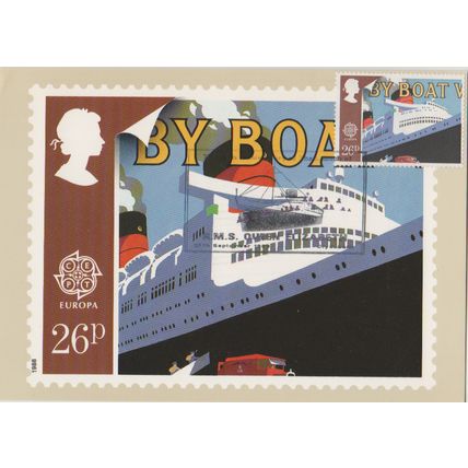GB 1988 PHQ 50th anniversary of HMS Queen Elizabeth TPO frontal franked