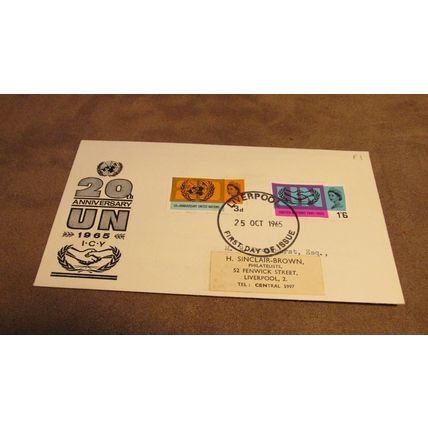 1965 GB FDC Cover - United Nations 20th Anniversary