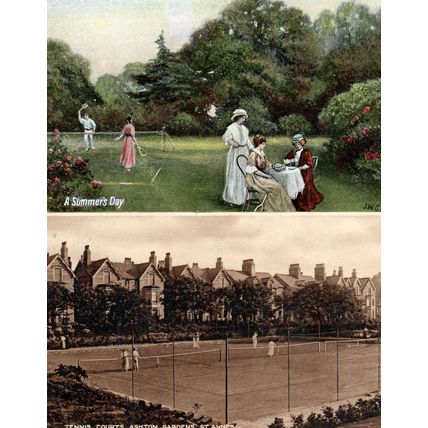 Tennis Courts Ashton Gardens St Annes Lancashire 2x Old Postcard