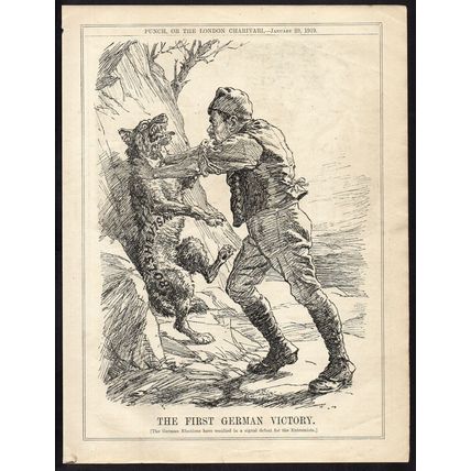 FIRST GERMAN VICTORY 1919 John Bernard Partridge PUNCH CARTOON PAGE
