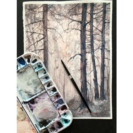 Forest Watercolor Painting Original