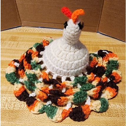 Handmade Crochet Muti Colored Turkey? Thanksgiving Decoration