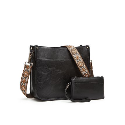 Womens Fashion Shoulder Bags Large Tote Bag Retro Purse Handbag Black