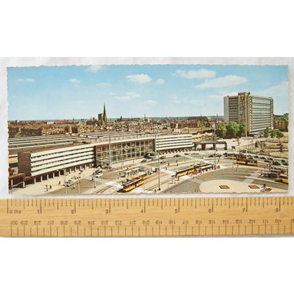 1960 panoramic postcard Rotterdam, Central Station