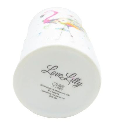 Floral Flamingo Mug Fine China Ceramic 10.5 CM Gift Microwave & Dishwasher Safe