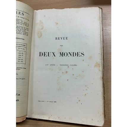 RARE* 1 JUILLET 1886 "REVUE DES DEUX MONDES" FRENCH LARGE PAPERBACK BOOK (P3)