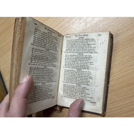 1750 "THE WORKS OF [EDMUND] SPENSER" VOLUME 3 SMALL LEATHER ANTIQUE BOOK (P3)