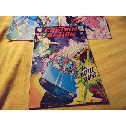 1968 CAPTAIN ACTION LOT, DC Comics, 1968-1969!! $40.00! Gil Kane! Wally Wood!