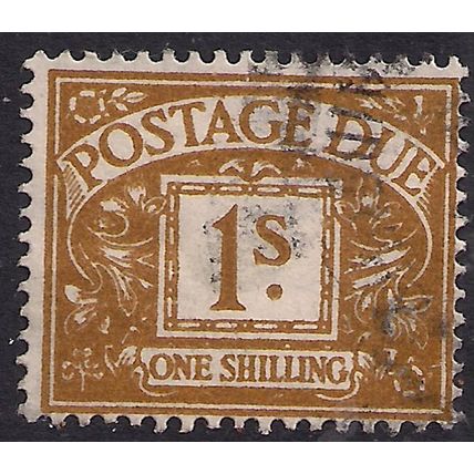 GB 1960 QE2 1/-d Ochre Postage Due Used SG D64 Wmk 179 ( E262 )