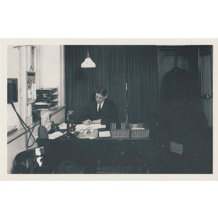 Postcard Clerk at Work 1932 Office White Collar - Nostalgia