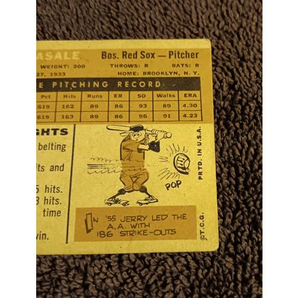 1960 Topps # 38 Jerry Casale Boston Red Sox Pitcher 2.5 Good+ Creases