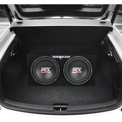MTX Terminator Dual 12-Inch Subwoofers with Loaded Enclosure, 1200W Max Power, 4