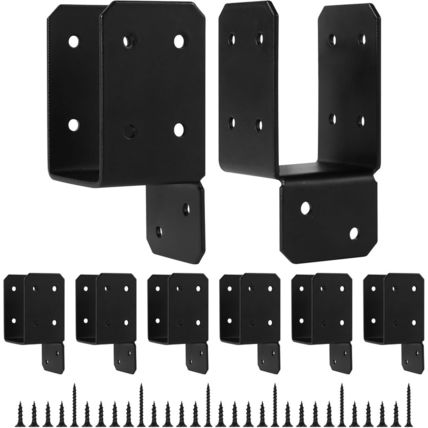 16Pcs Black Caps Tie Bracket for 2X4 Post, Post Anchor Connector Carbon Steel Mo