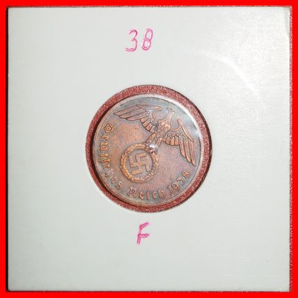 Ⰶ SWASTIKA 1936-1940: GERMANY★2 PFENNIGS 1938F WUERTTEMBERG★LOW START★NO RESERVE