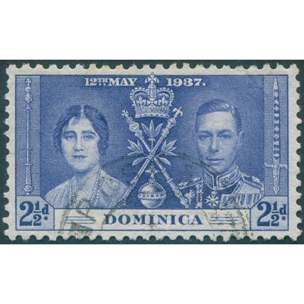 Dominica 1937 2½d. blue Coronation SG98 used