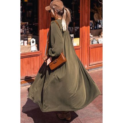 Green Lightweight Long Sleeve Open Front Duster Cardigan