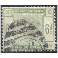 1883 SG194 6d Dull Green Good Used Check Letters "EN".
