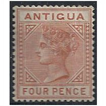 Antigua 1887 SG28 4d Chestnut Mounted Mint . ..