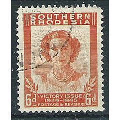 Southern Rhodesia 1947 SG67 6d Orange Victory Fine Used .. ..