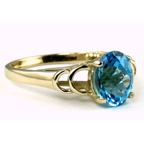 Swiss Blue Topaz, 10KY Gold Ring, R300