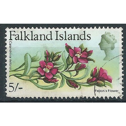 Falkland Islands 1968 SG244 5/- Flowers Multicoloured Very Fine Used..