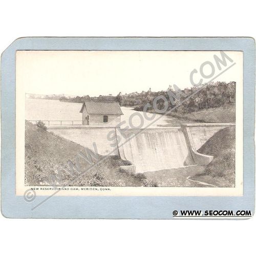 CT Meriden Postcard New Resevoir & Dam ct_box3~1312