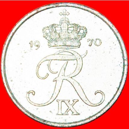 Ⰶ MONOGRAM Frederik IX 1899-1972: DENMARK★1 ORE 1970 SILVER★LOW START★NO RESERVE