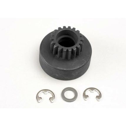 TRA4118 TRAXXAS Clutch bell, (18-tooth)/ 5x8x0.5mm fiber washer (2)/ 5mm E-clip