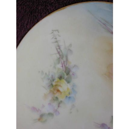 Silesia Plates Floral C D Signed 6 inch Vintage 2 plates Decorative