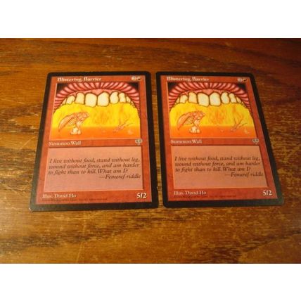 Magic The Gathering, MTG, 2-Cards, 1996, BLISTERING BARRIER, nm