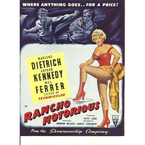 RANCHO NOTORIOUS Marlene Dietrich, Arthur Kennedy 1952 "Kine Weekly" Advert