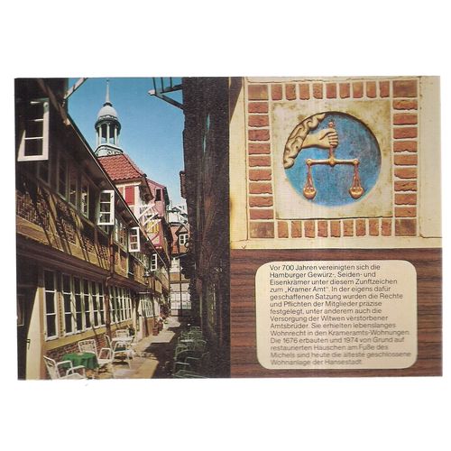 KRAMERAMTSHAUSER, HAMBURG. ,unused vintage postcard =