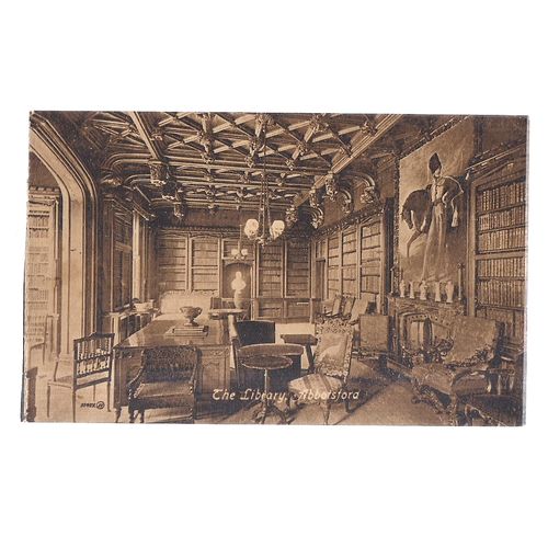 THE LIBRARY, ABBOTSFORD HOUSE unused vintage postcard by Valentine =