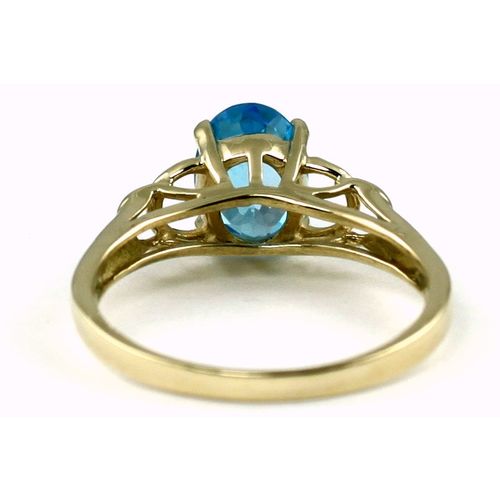 Swiss Blue Topaz, 10KY Gold Ring, R300