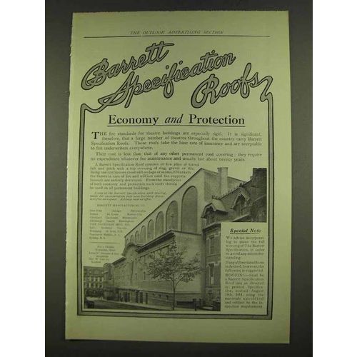 1913 Barrett Specifiation Roofs Ad - Economy