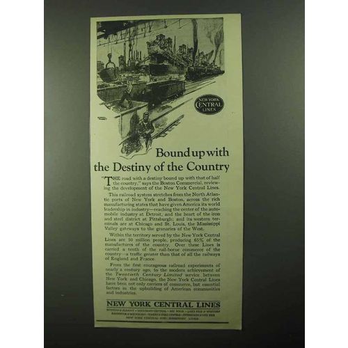 1922 New York Central Ad - Destiny of the Country