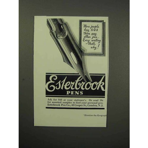 1930 Esterbrook 048 Pen Ad - More People Buy
