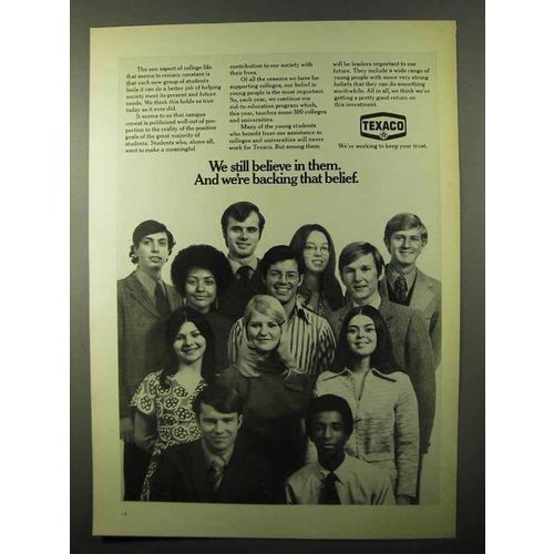 1971 Texaco Oil Ad - We Still Believe In Them