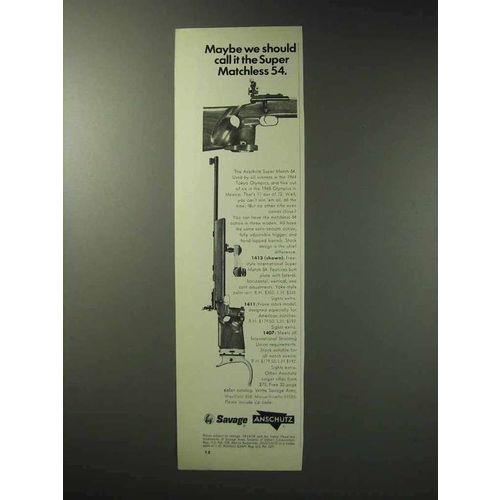 1971 Savage / Anschutz 1413 Super Match 54 Rifle Ad