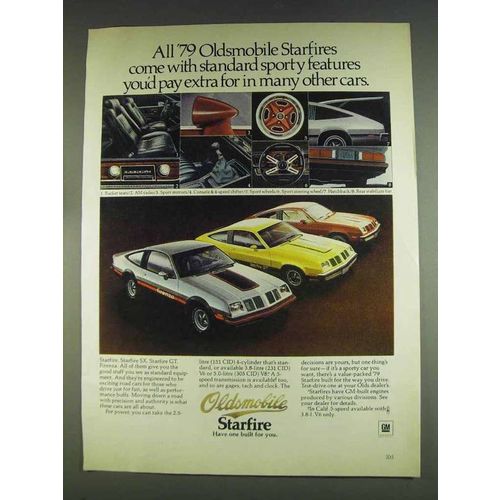 1979 Oldsmobile Starfire, SX and Starfire GT Firenza Ad